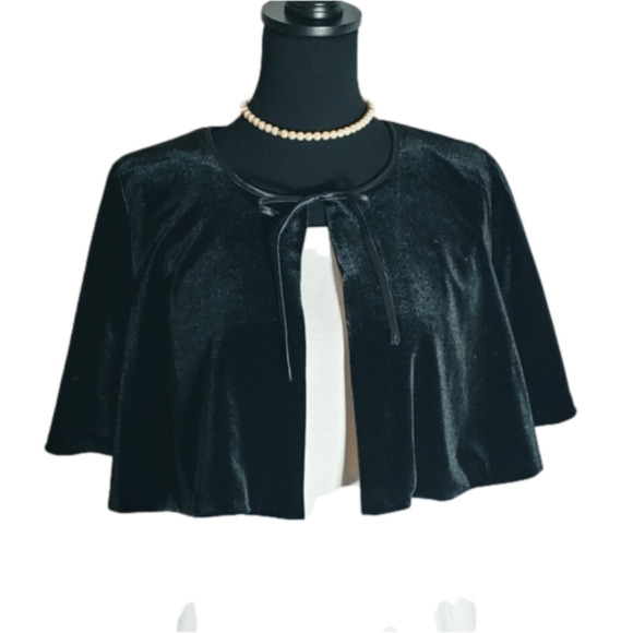 Forest Lily Tops - NEW Ladies Forest Lily Black Velvet Formal Shawl Cape Sz 12